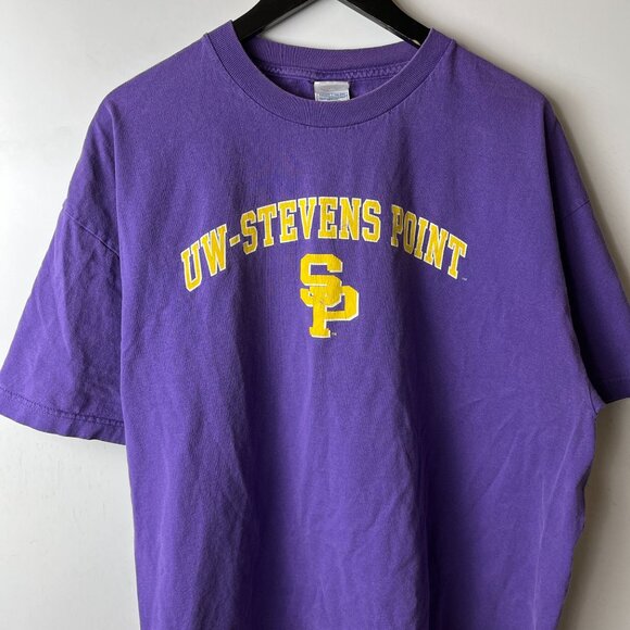 UW Stevens Point SP T Shirt Vintage Y2K Adult Purple Extra Large XL Graphic Tee - Picture 9 of 11
